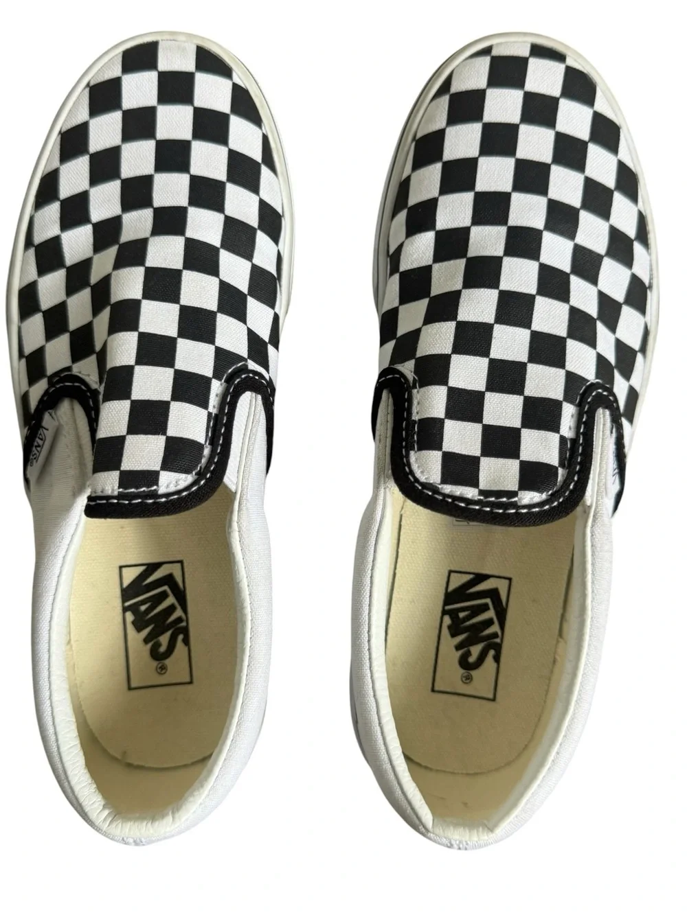 Vans Classic Checkerboard Slip-On Shoes Black & White Child Size 3